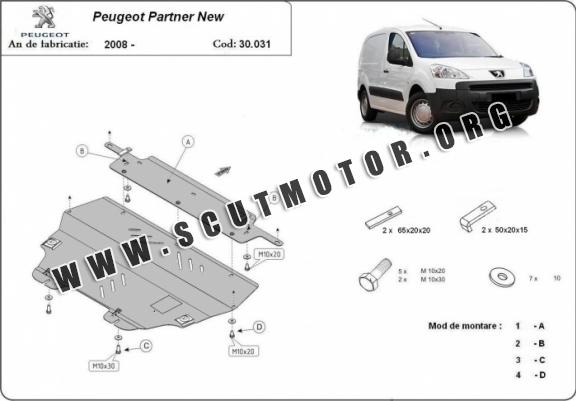 Scut motor metalic Peugeot Partner Tepee