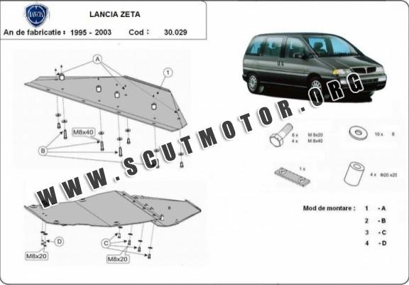 Scut motor metalic Lancia Zeta