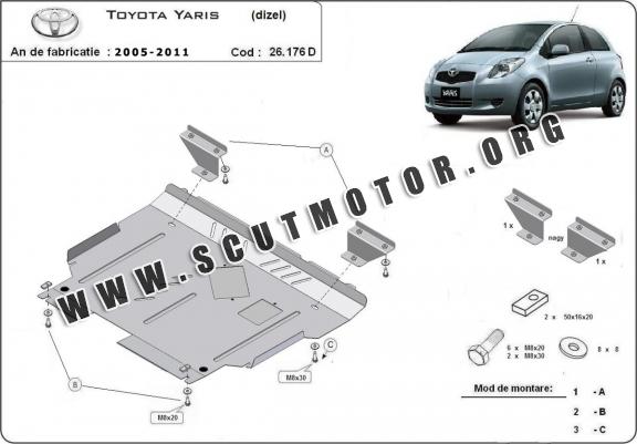 Scut motor metalic Toyota Yaris, motorizare diesel