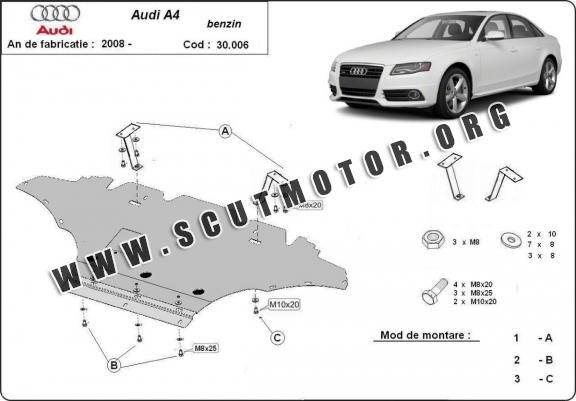 Scut motor metalic Audi A4 B8 - benzină