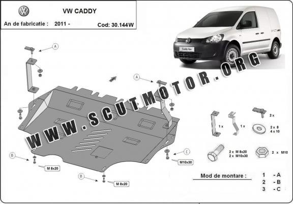 Scut motor metalic VW Caddy - cu WEBASTO