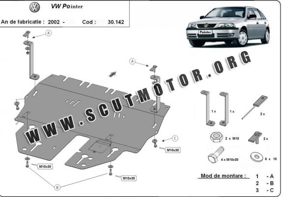 Scut motor metalic Volkswagen Pointer (cutie de viteză manuală)